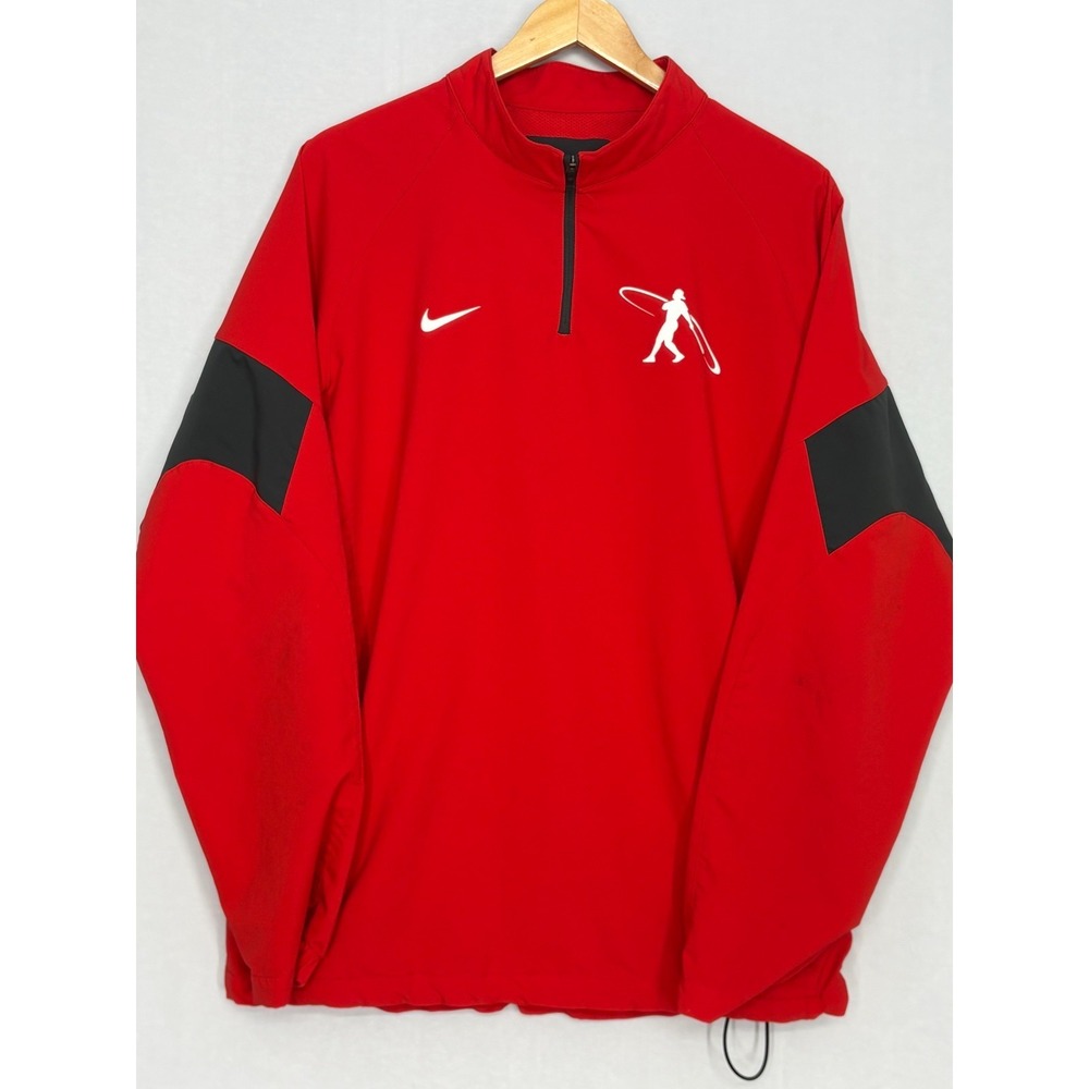 Nike Red and Black Performance Quarter-Zip Jacket